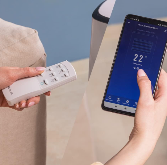 Aire acondicionado portátil Cecotec ForceClima 7500 Connected 7000 BTU con WiFi, mando, control táctil y cobertura 15–20 m²