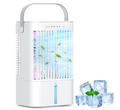 Mini aire acondicionado portátil Mowend 1200 ml con 3 velocidades, niebla fría, luz nocturna 7 colores y funcionamiento silencioso
