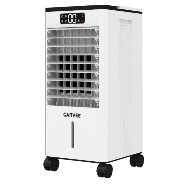 Aire acondicionado portátil GarveeHome 3 en 1 con depósito 7L, temporizador 12H, oscilación 120° y mando a distancia (Blanco Pro)