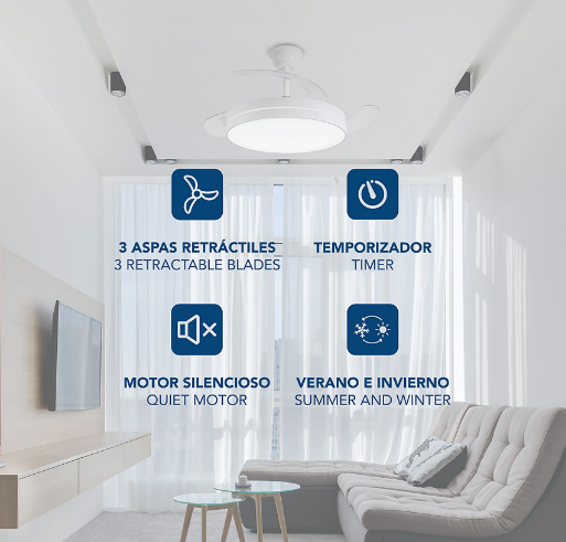 Ventilador de Techo con Aspas Retráctiles Daewoo