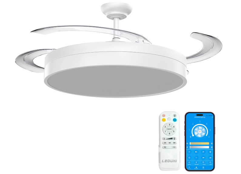 Ventilador de Techo Leduni. Aspas Retráctiles