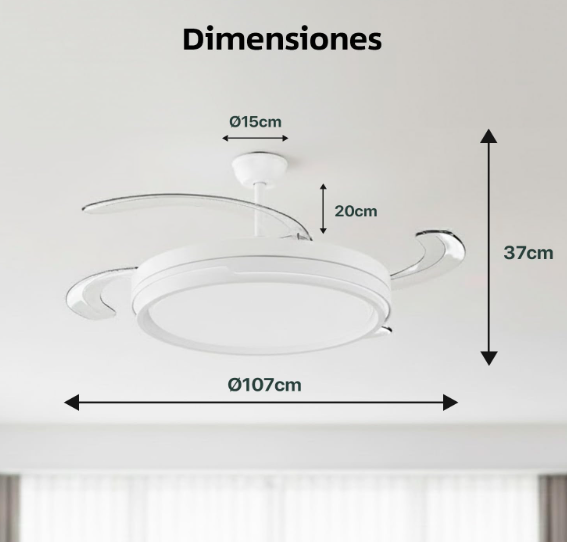 Ventilador de Techo con Aspas retráctiles Leduni